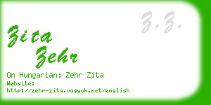 zita zehr business card